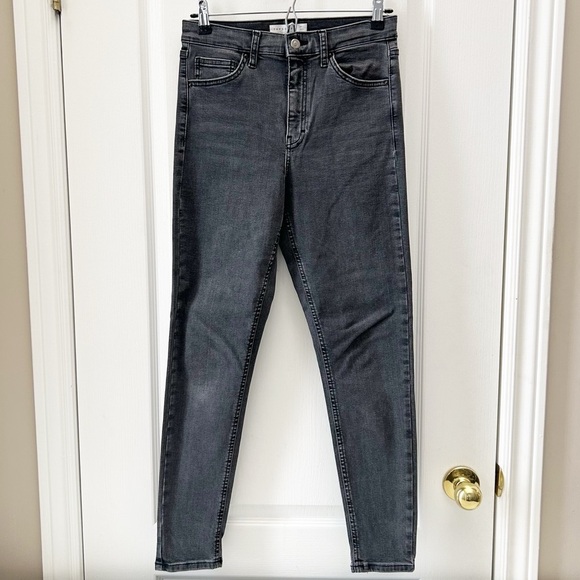 Topshop Jamie Skinny Jeans High Rise Cropped Ankle Length Washed Black Size 26 - Picture 6 of 16